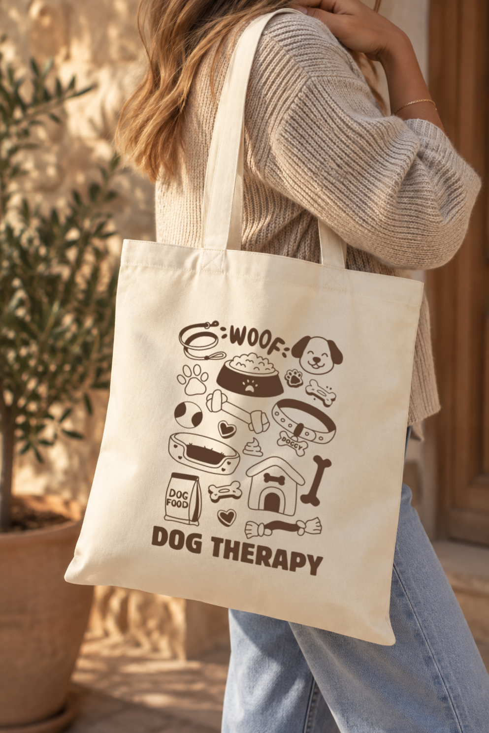 Tote bag Dog Therapy